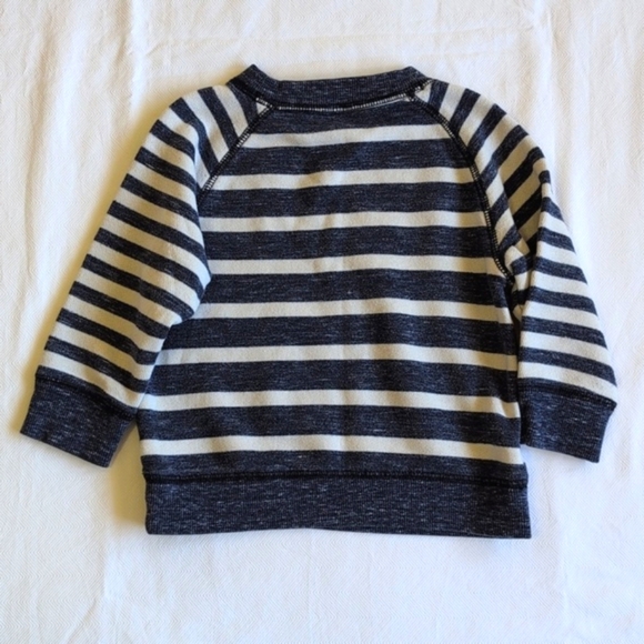 gymboree navy blue striped crewneck raglan sleeve sweatshirt 18-24 months baby - Picture 5 of 5